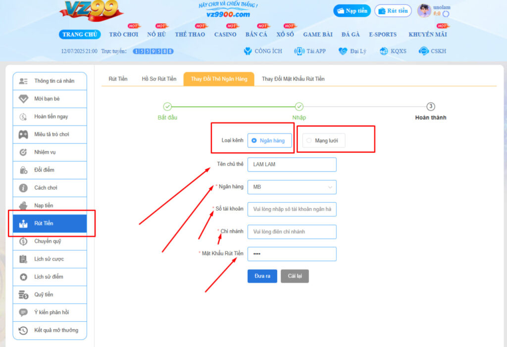 hướng dẫn rút điểm về tài khoản đơn giản